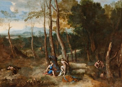 Aminta about to rescue Silvia by Gaspard Poussin Dughet